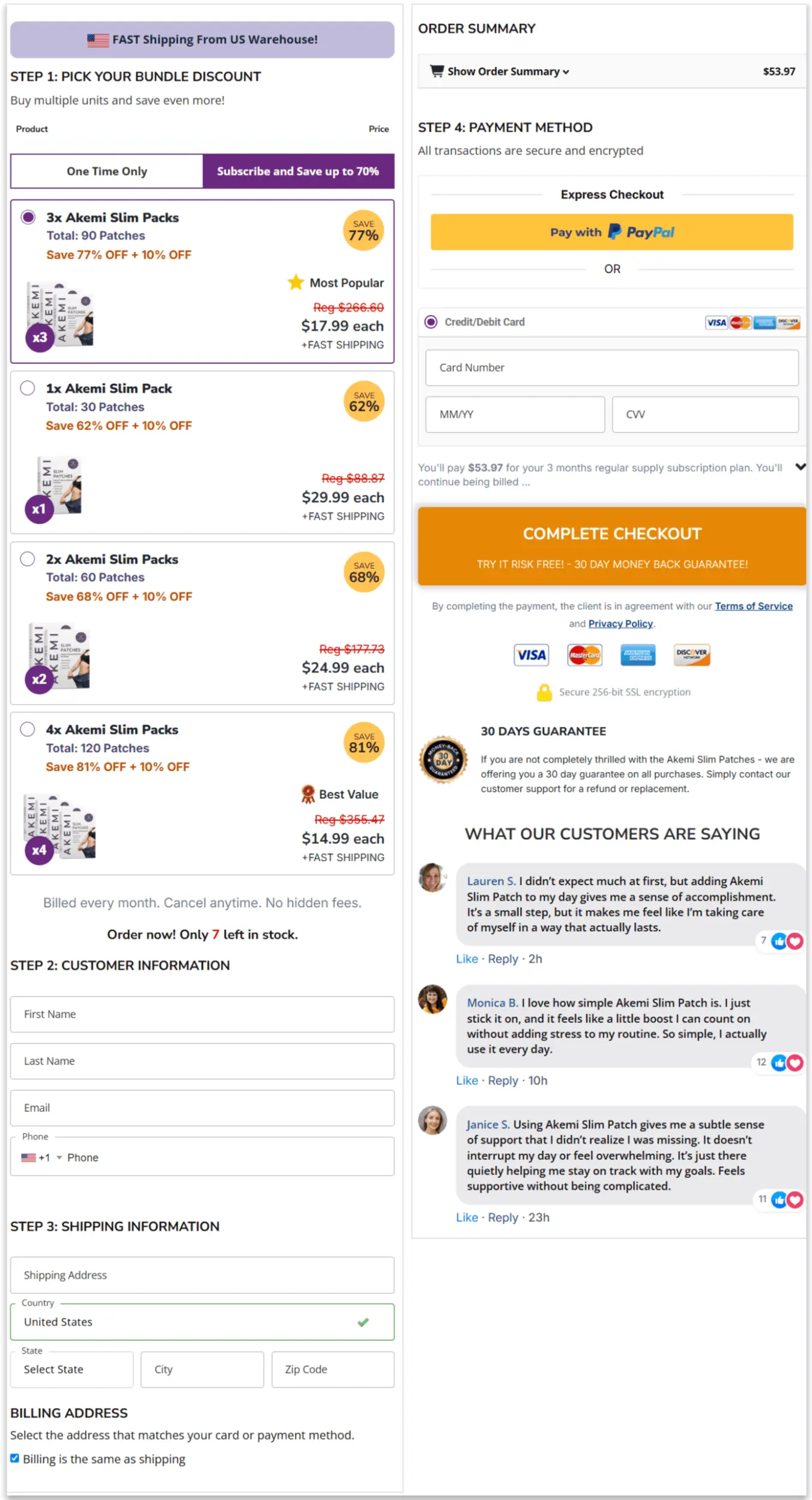 Akemi Slim Patch Secure Checkout Page